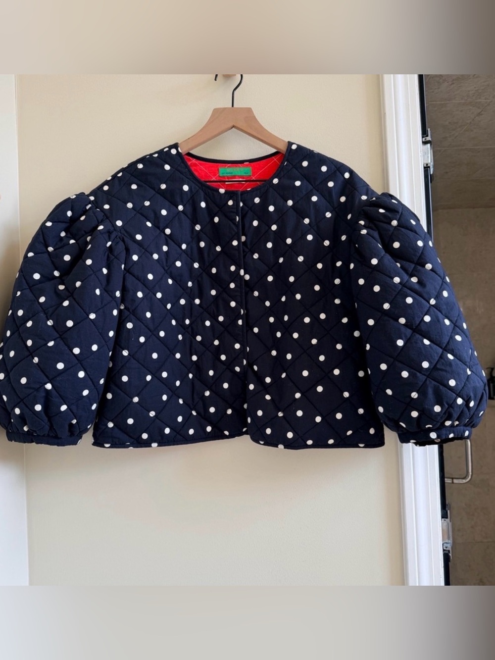 Clare V Le Petit Puff jacket - Black & White Polka Dot Original $365